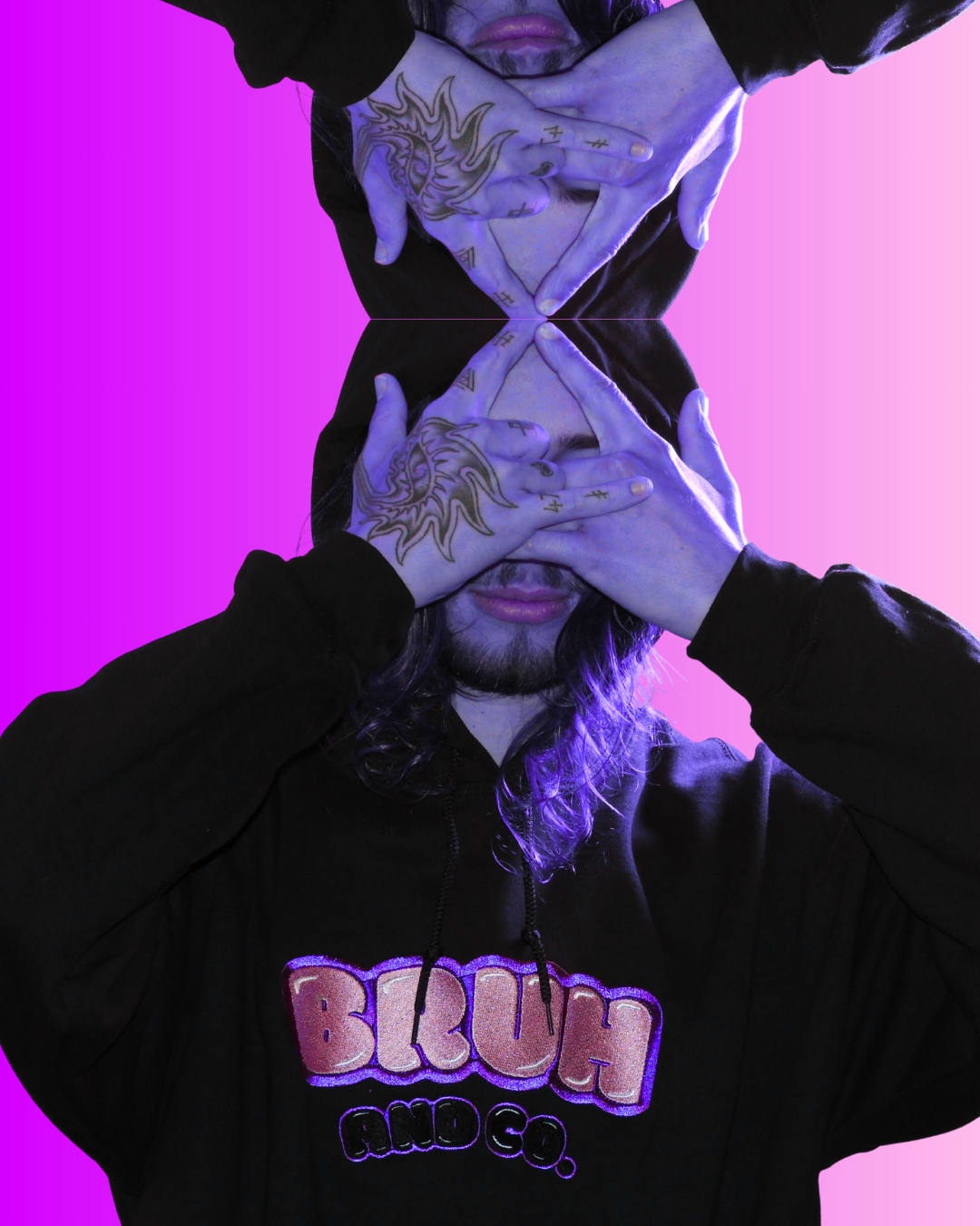 bruh bubble hoodie black