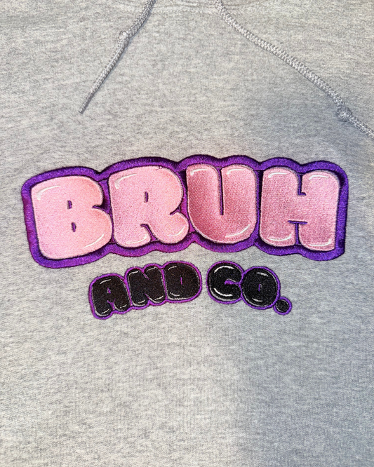 bruh bubble hoodie gray