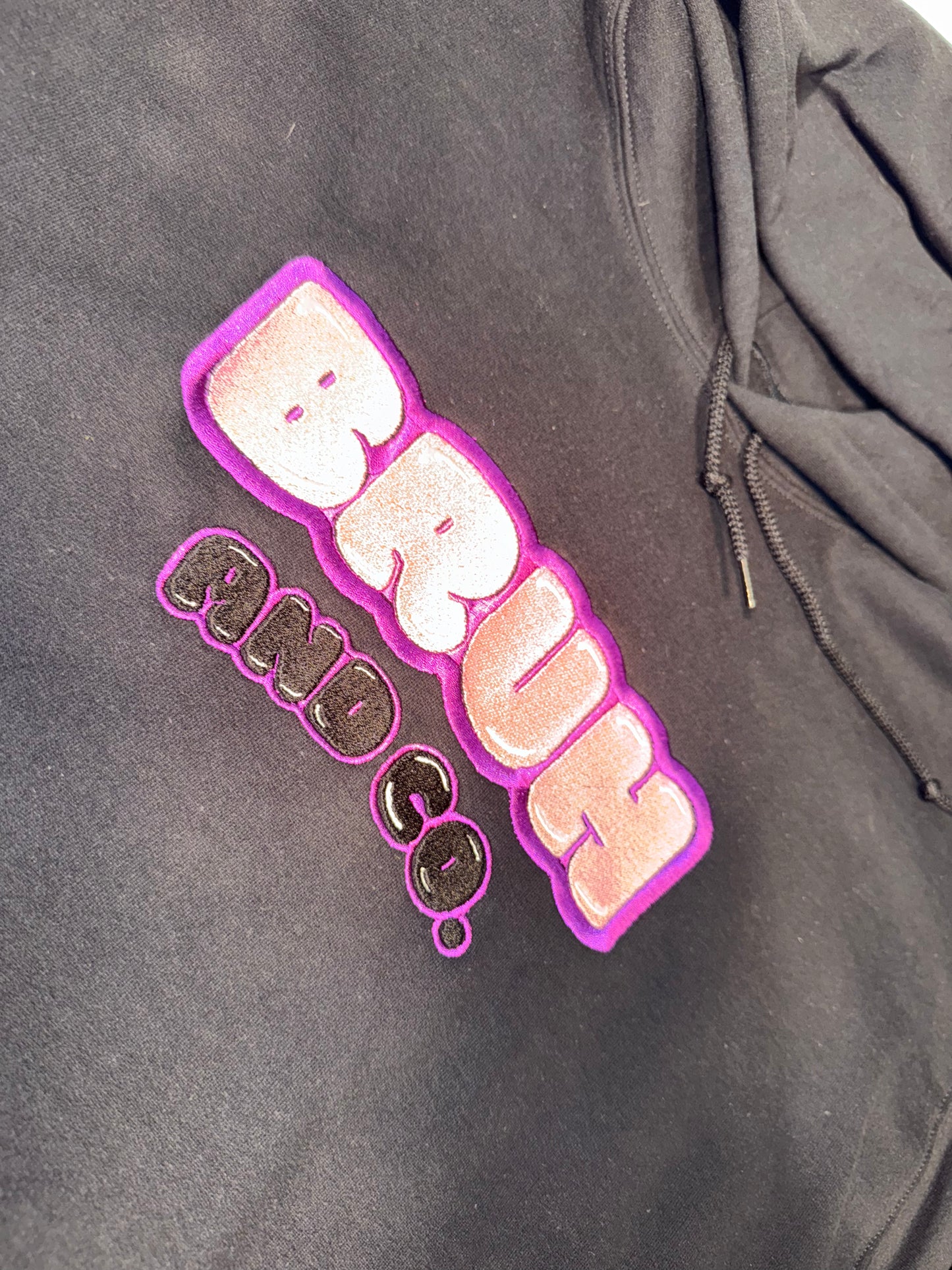 bruh bubble hoodie black