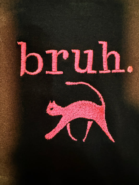 bruh cat tee pink