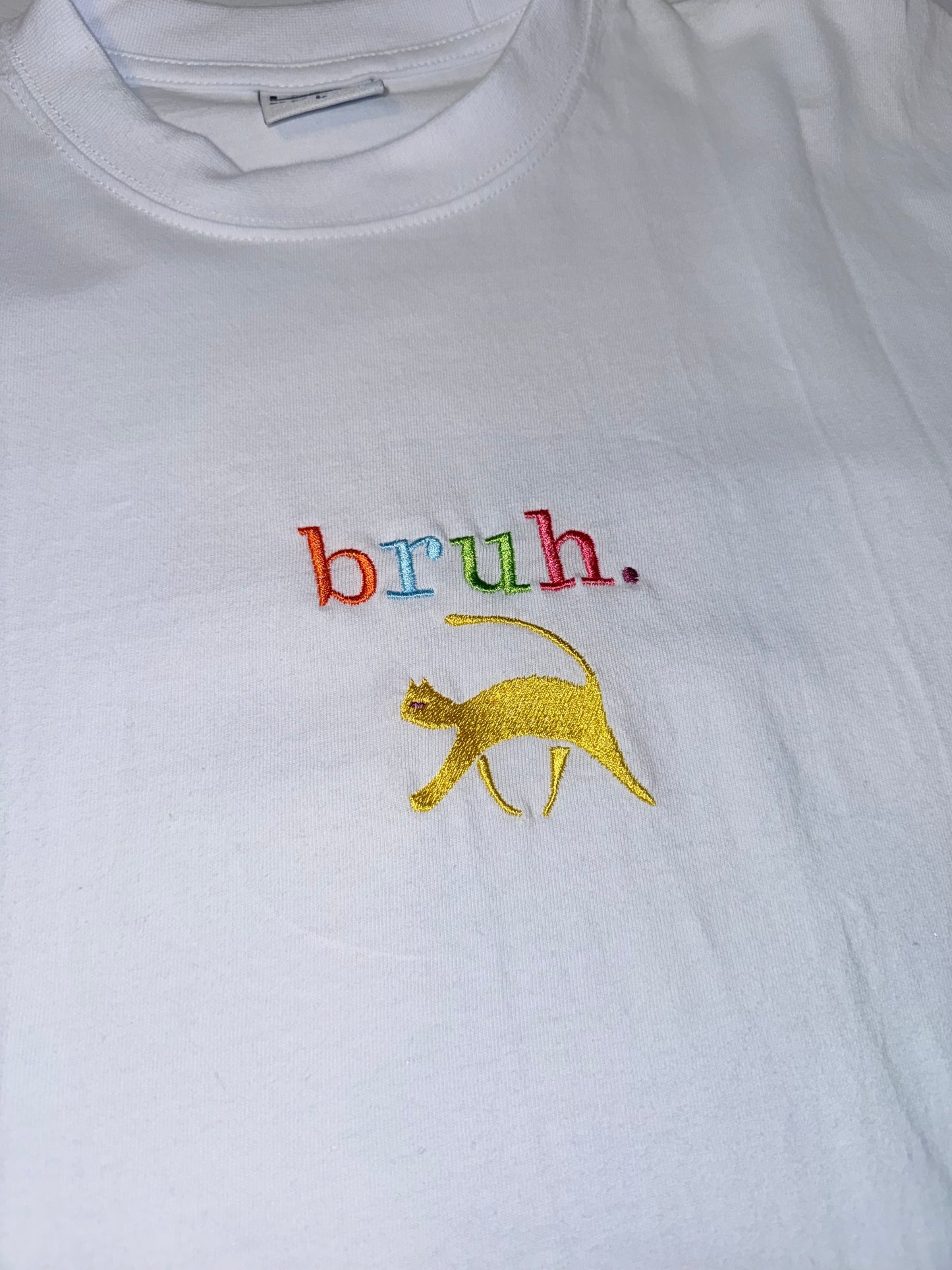 bruh cat tee colored