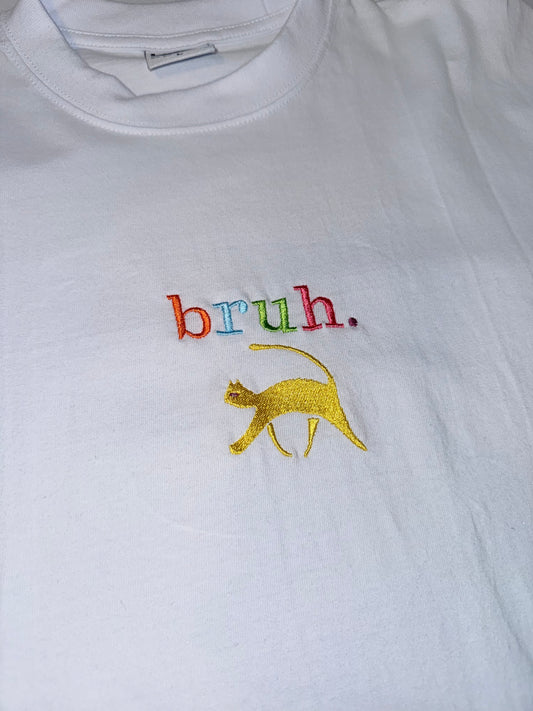 bruh cat tee colored