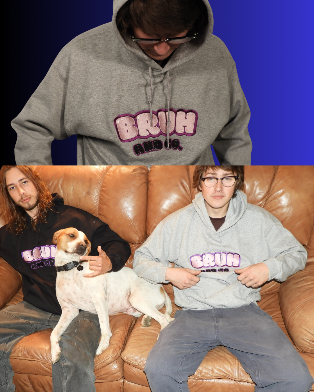 bruh bubble hoodie gray
