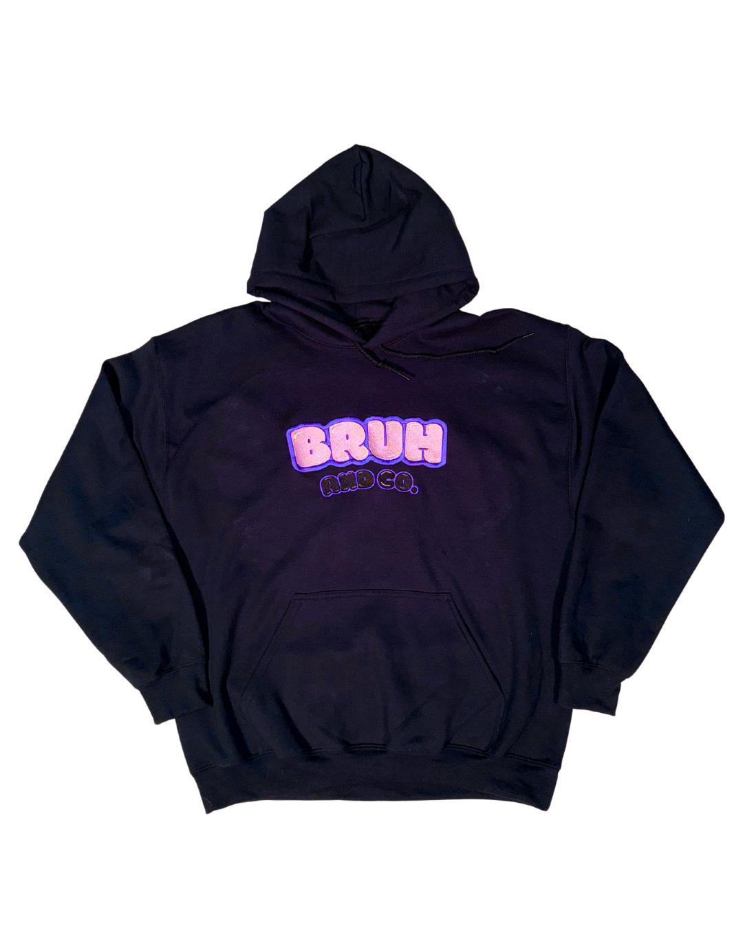 bruh bubble hoodie black