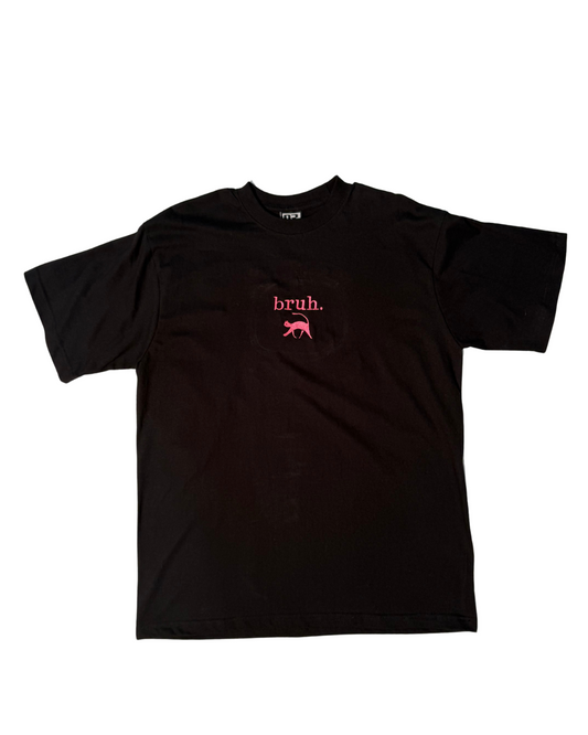 bruh cat tee pink